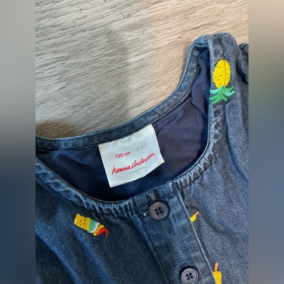 Hanna Anderson girls denim pineapple, ice cream, banana dress - Picture 2 of 9